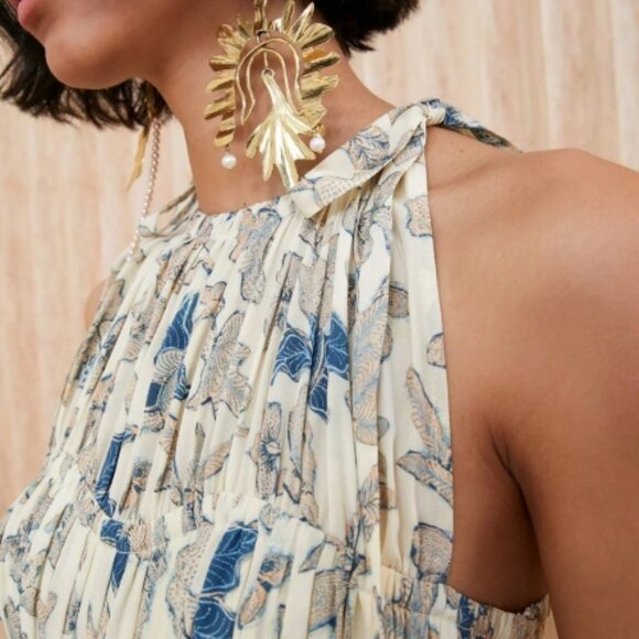 NWOT ULLA JOHNSON Amalthea Silk Midi Dress in Jasmine XS $795 - Picture 7 of 11